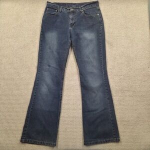 VTG Jordache Womens Blue Denim Mid-Rise Flare Jeans Size 16 32x32
